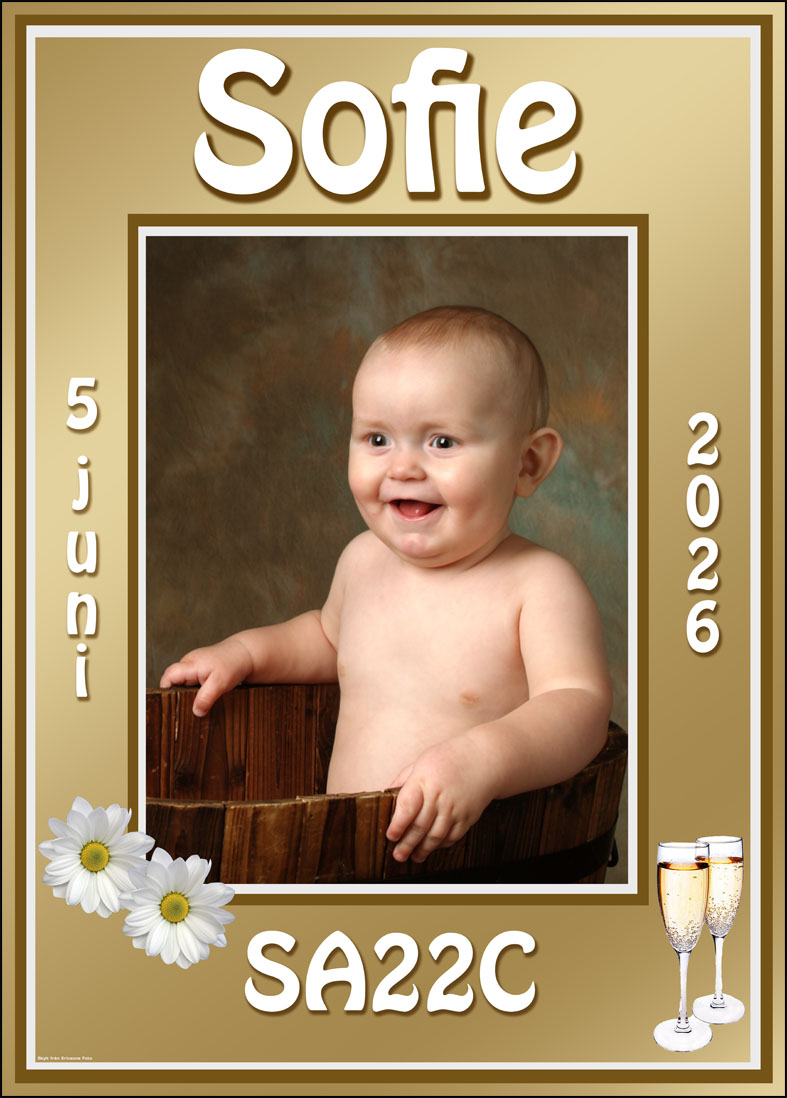 Studentskylt i guld färg