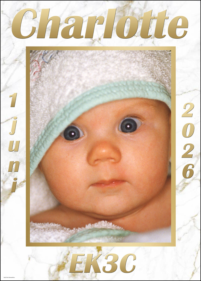 Studentskylt i guldfärg