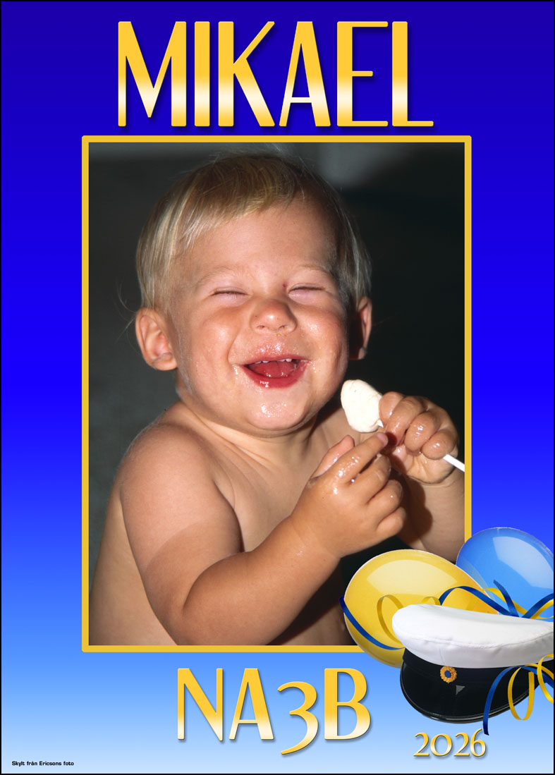 Studentskylt i ljusblå design, med studentmössa