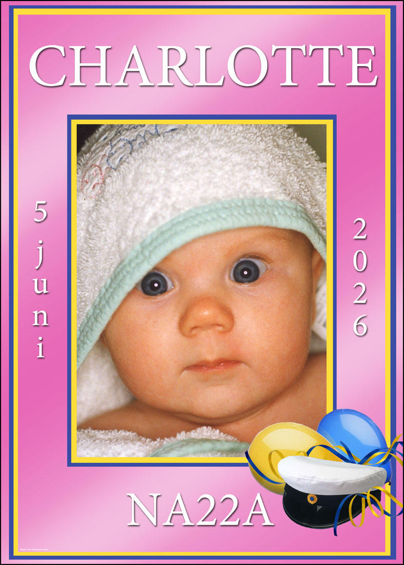 Studentskylt rosa design