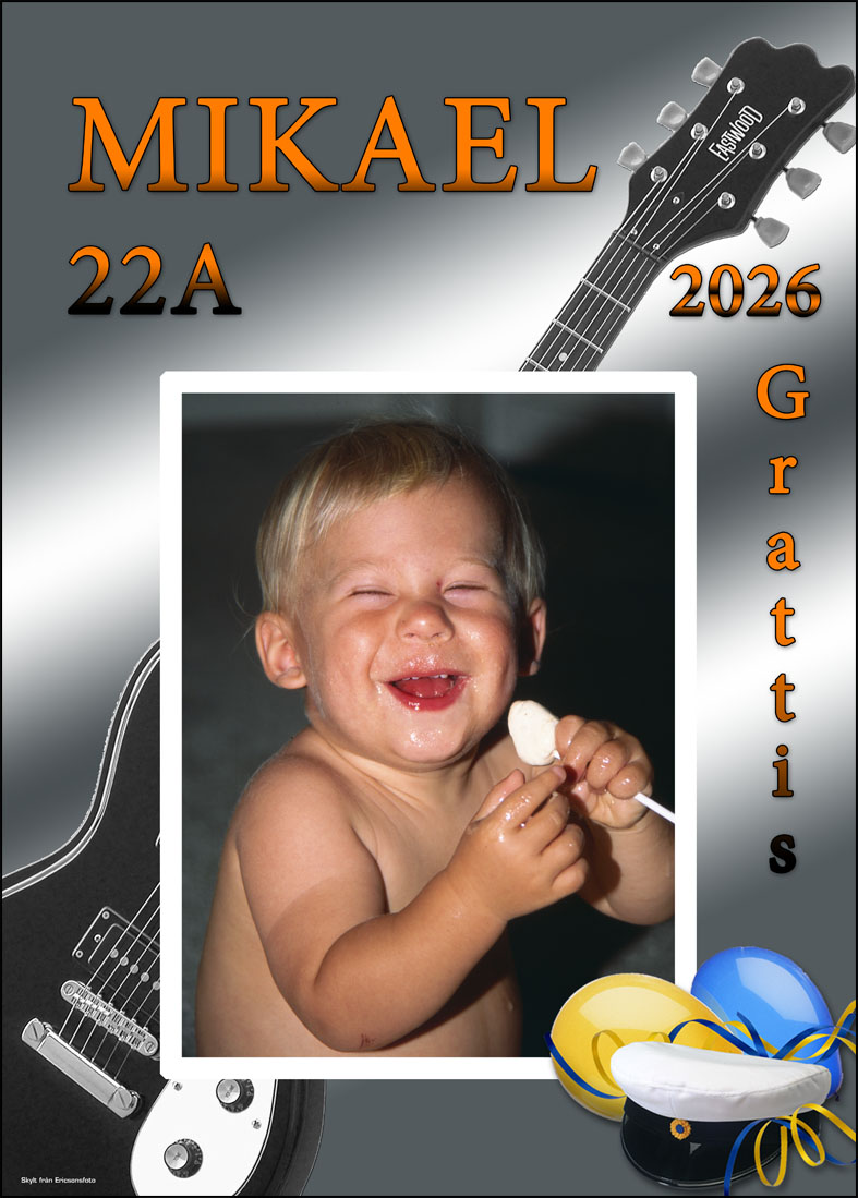 Studentskylt med gitarr